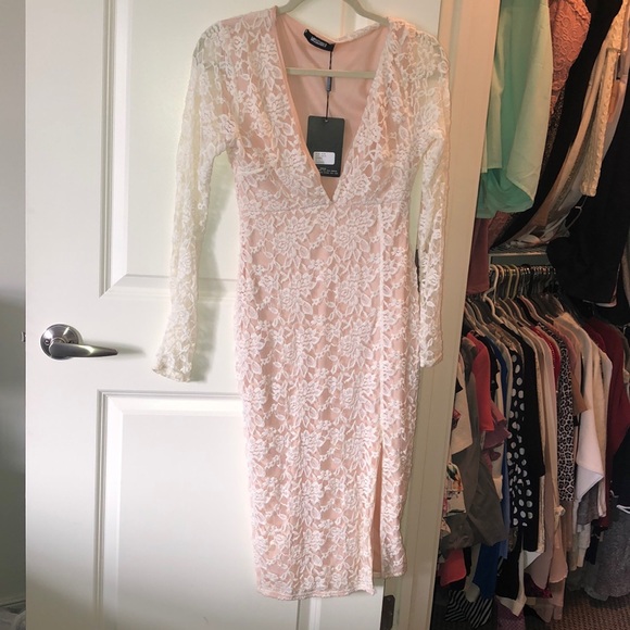 White Lace Midi Dress - Picture 2 of 8